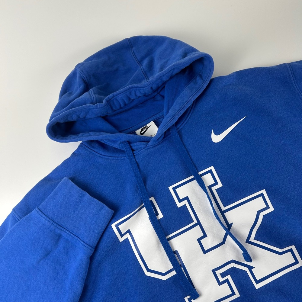 Nike Mens M Kentucky Wildcats Hoodie Blue UK Logo Pullover Sweatshirt College